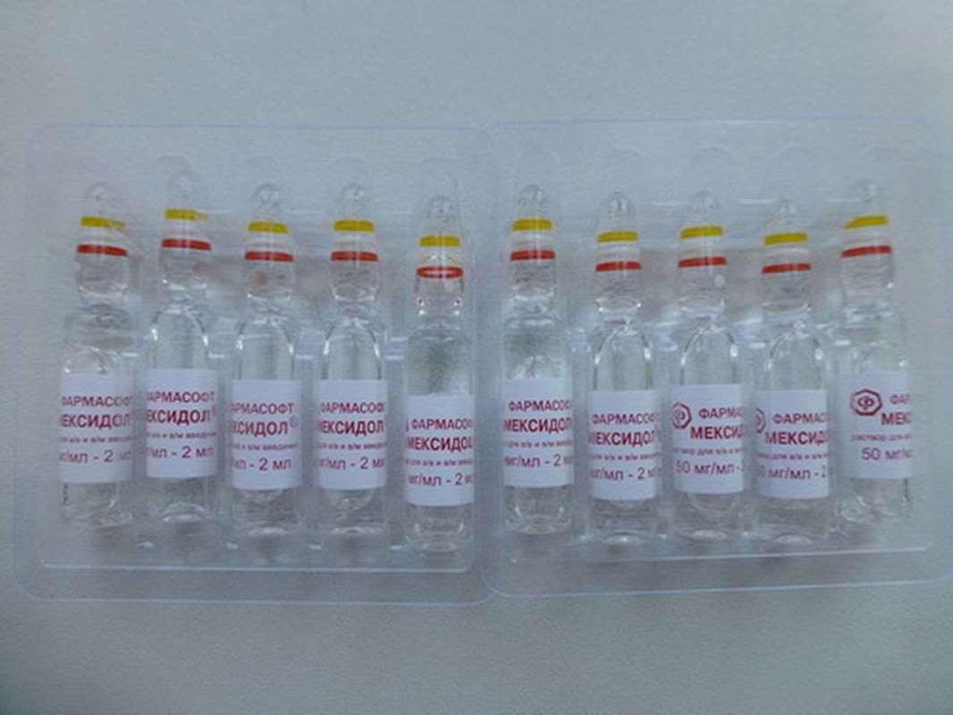 Mexidol injection 5% 10 vials, 2ml per ampul